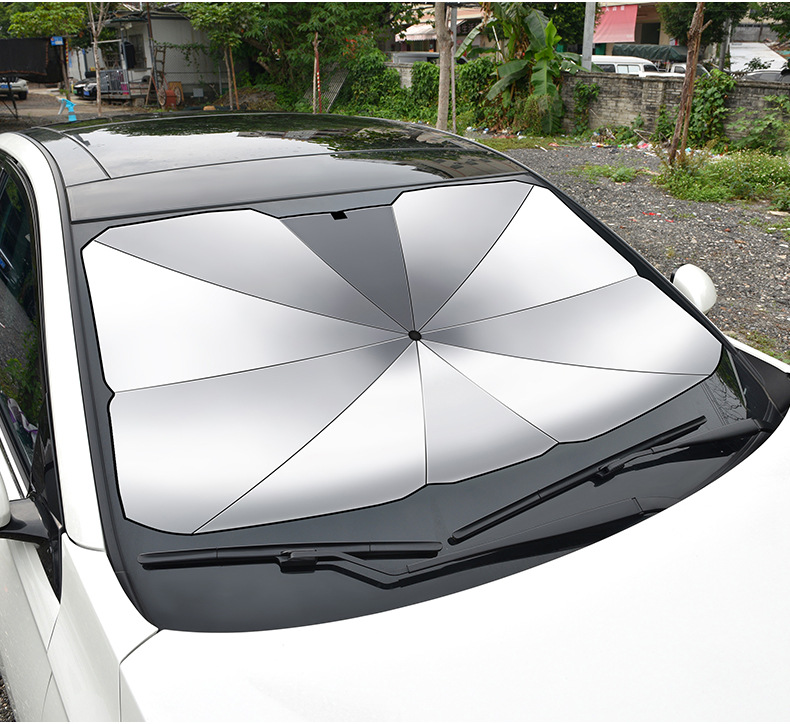 汽車傘車子前擋風玻璃鈦銀膠防曬遮陽傘降溫折疊高遮光汽車傘